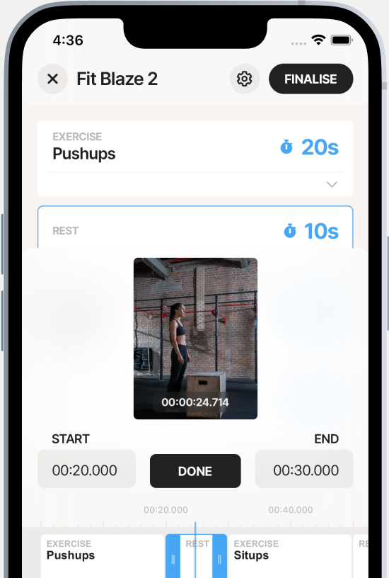 A rich workout builder with multi-media.